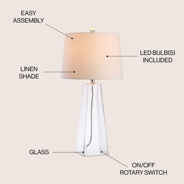 Dylan 28.5" Glass LED Table Lamp - JONATHAN Y